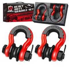 AMBULL upgraded snatch block with 3/4 inch D ring and pulley for rugged off-road recovery