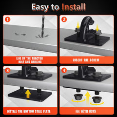 AMBULL versatile hook supports chains and ratchets for securing tasks.