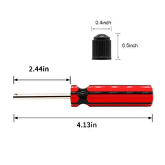 Amcarker valve stem remover kit in use on a car valve