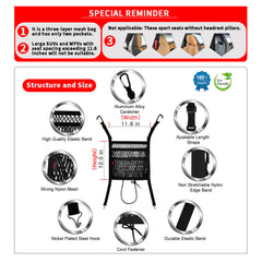 AMEIQ car organizer non-elastic nylon mesh supports stable storage