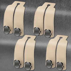 Amelity car seat hooks beige 4-pack organize backseat clutter with double hooks.