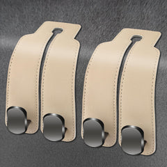 Amelity purse hook on car headrest keeps bags within easy reach.
