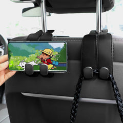 Amelity stylish black car headrest hook blends with interior.