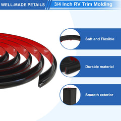 Ameri PVC drip rail flexible black eases installation and guides runoff away from walls.