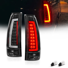 AmeriLite passenger-side tail light with LED tube for 1988-1999 Chevy/GMC.