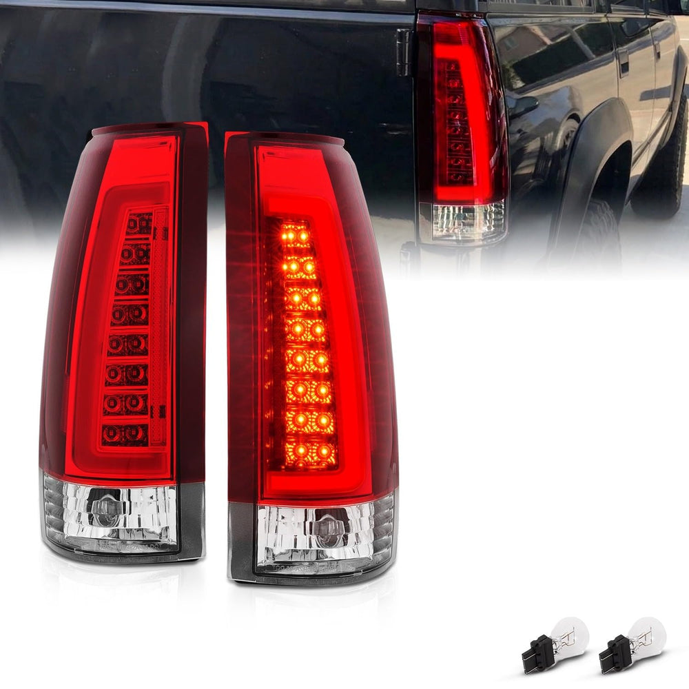 AmeriLite crystal red tail light right side with bright LED for Chevy GMC C/K pickup