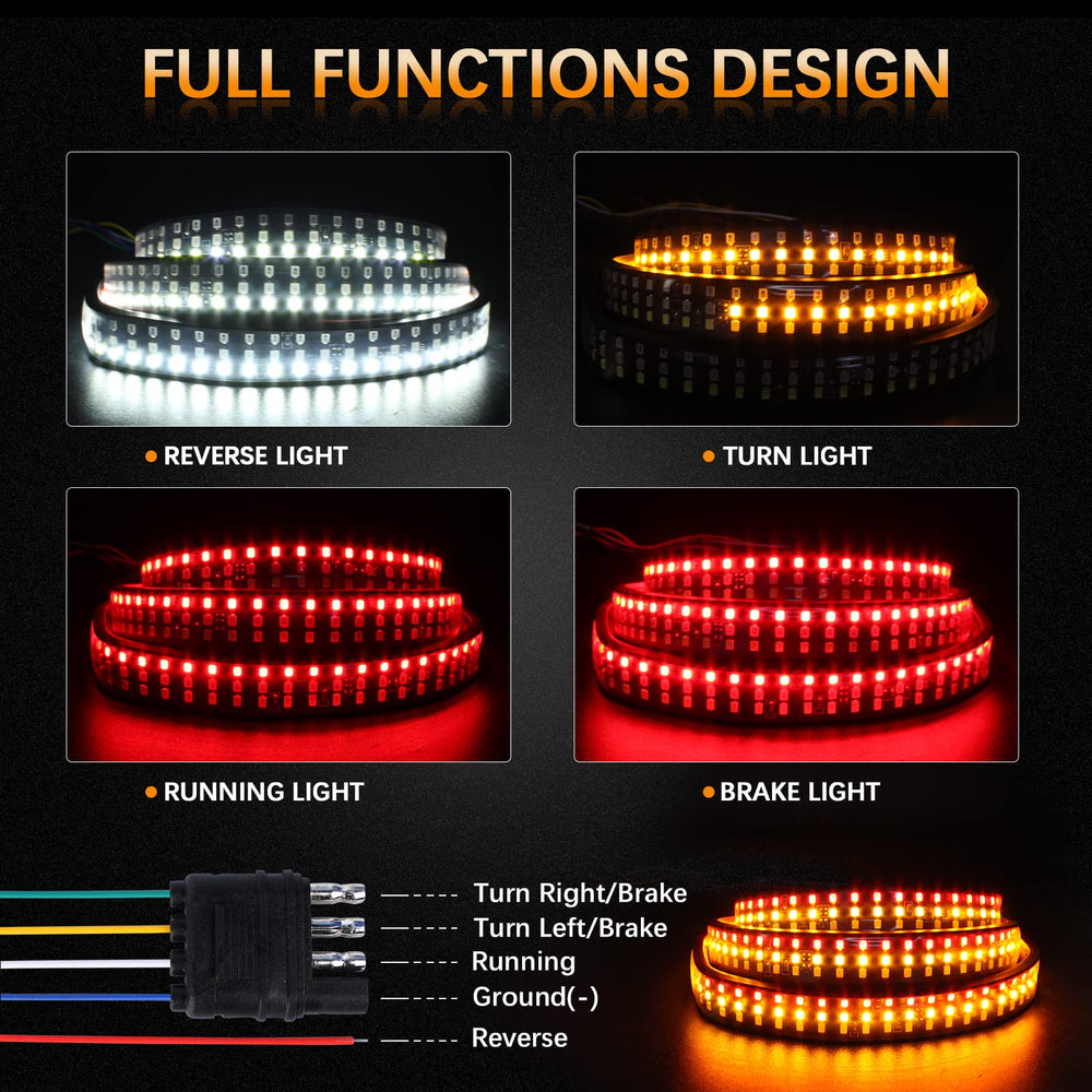 AMEXMART tailgate light bar triple-row brightness improves recognition