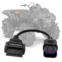 AMHTDOL OBD2 adapter connects Polaris 8-pin to 16-pin for quick diagnostics.