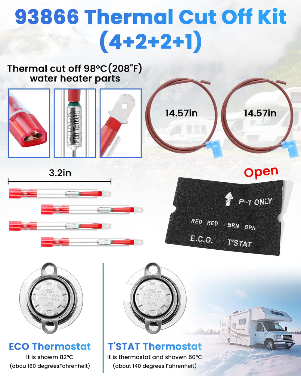 AMI PARTS 91447 thermostat kit prevents unexpected outages on trips.