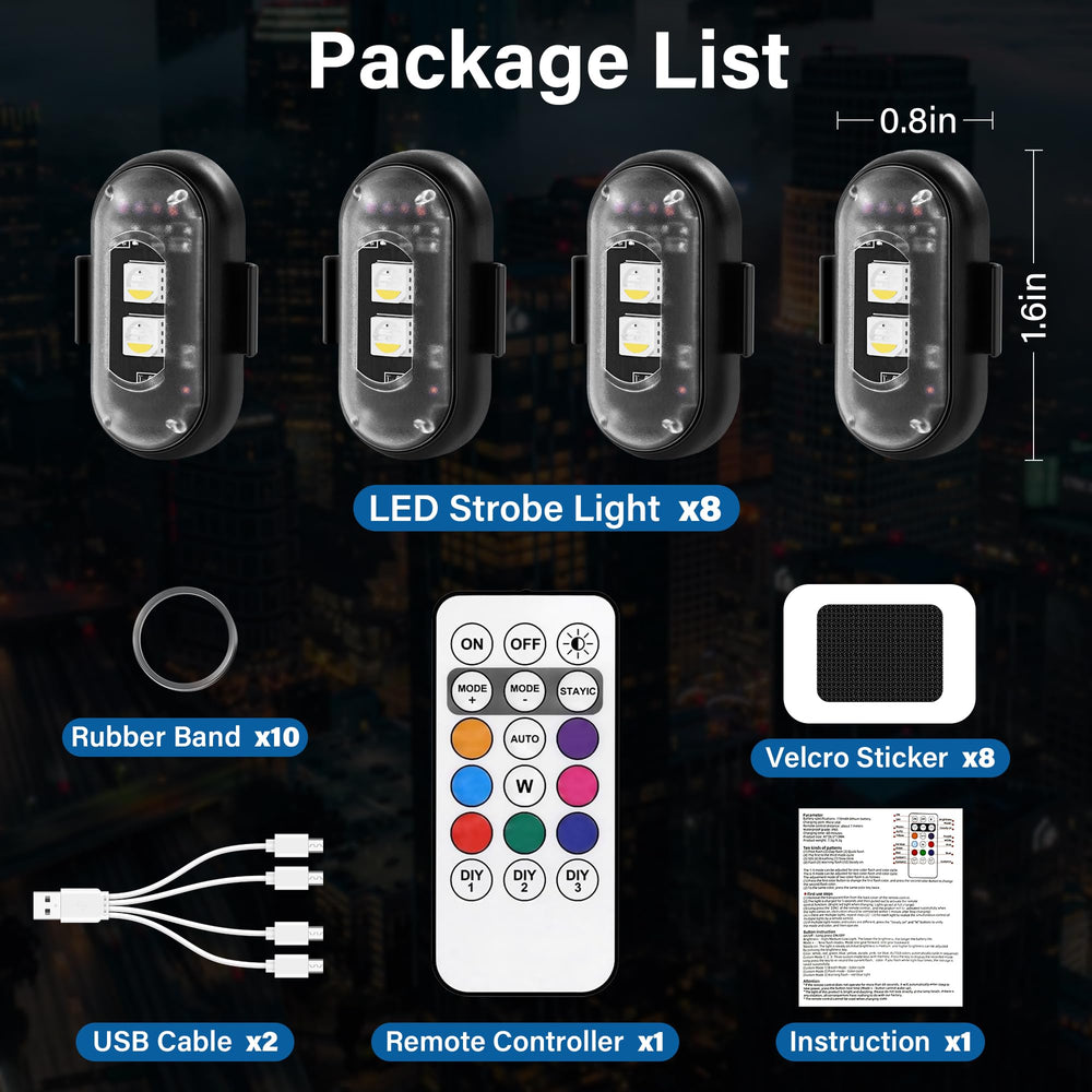 Amiline versatile LED strobe for cars, motorcycles, drones