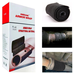 AMIZUHE fiberglass repair tape applied to exhaust wrap shows quick, high-strength repair.