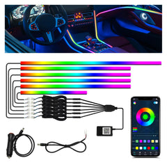 AMKI interior car LED strip lights provide customizable ambient cabin illumination for any ride.