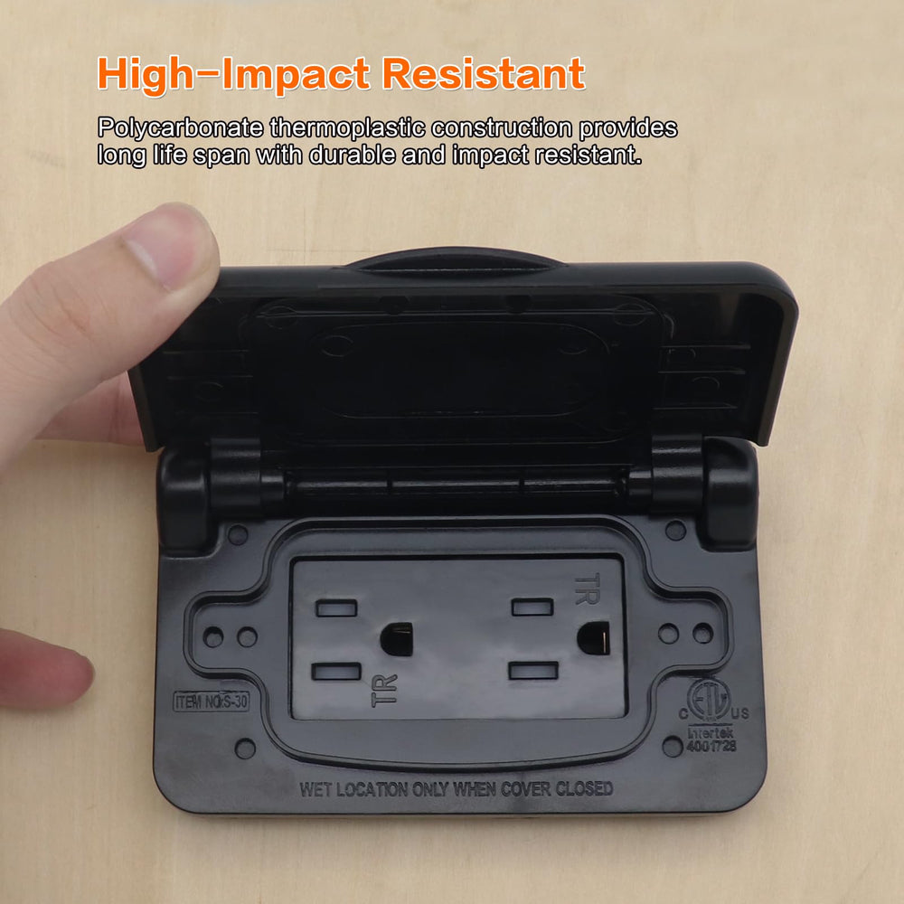 AMOMD push-in 15A wiring outlet speeds outdoor electrical installation.