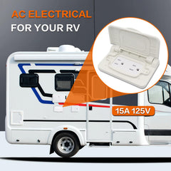 AMOMD Weatherproof RV outlet ideal for outdoor camping and trailer power needs.