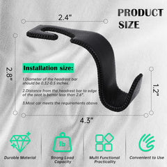 Amooca easy-install-no-tools-needed fits most headrest bars.