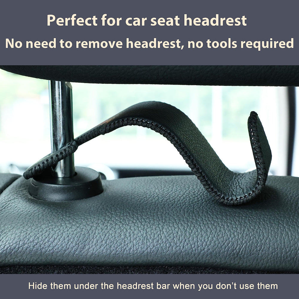 Amooca headrest hook pack of four for multiple items in car.
