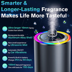 Amor Lyris Auto-Sensing Diffuser activates when the car starts for effortless freshness.