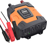 Ampeak 400W inverter front view showing compact design for road trips and portable power