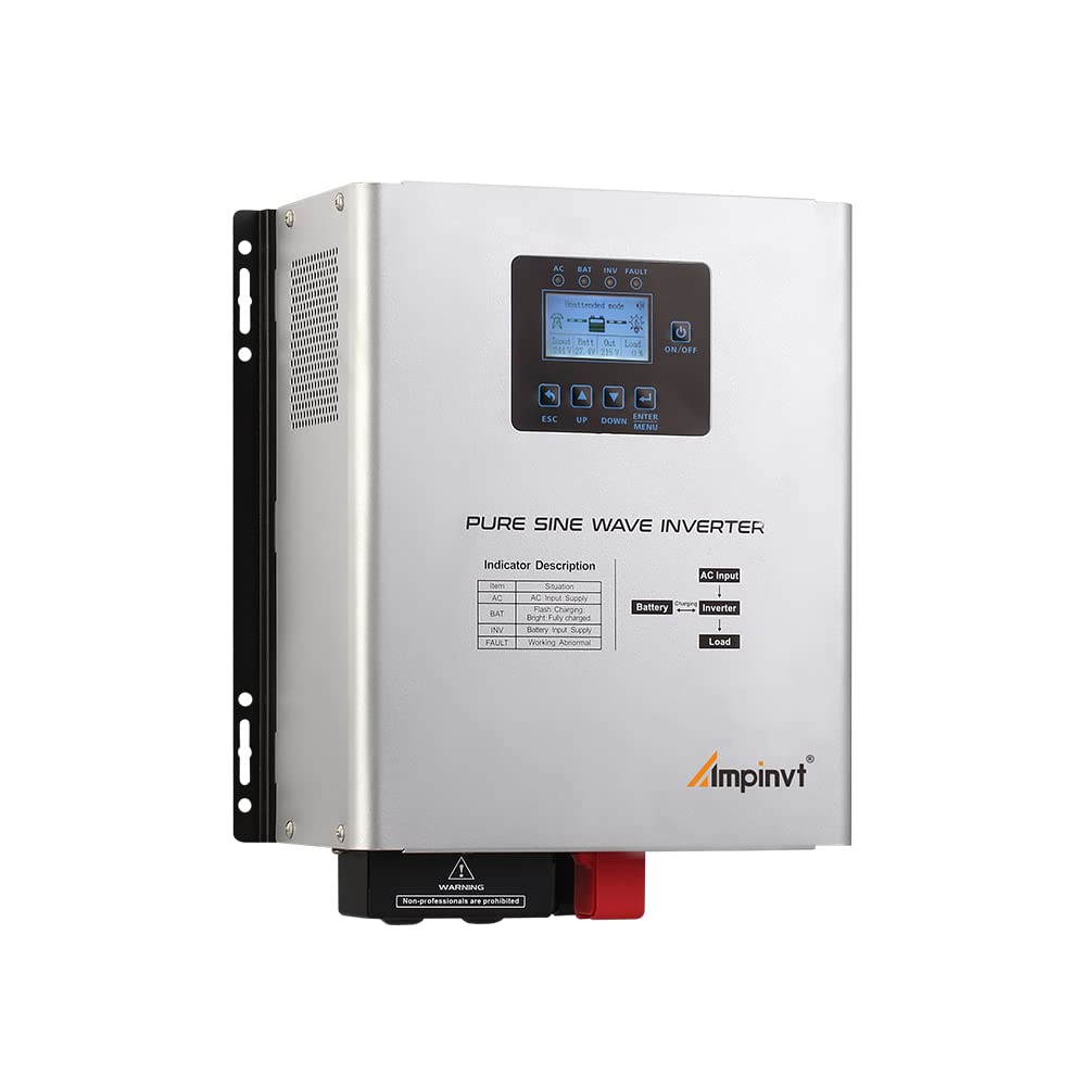 AMPINVT 1200W inverter front view showing compact rugged enclosure for off-grid use