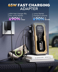 Amplyn Jump Starter 65W PD charger powers devices quickly