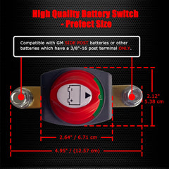 Ampper installation kit for battery disconnect with GM side post compatibility