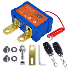 Ampper remote disconnect switch with voltmeter displays live battery voltage.
