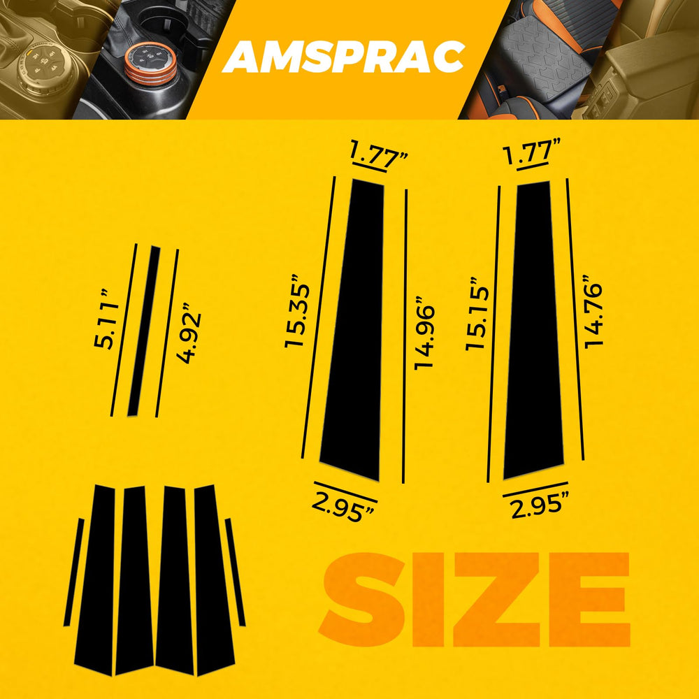 AMSPRAC protective pillar trim guards against scratches and wear