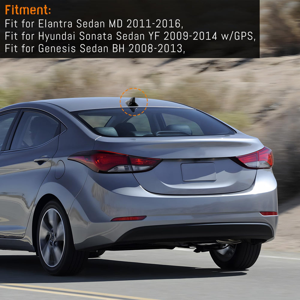 AMSPrac shark fin antenna cover for Hyundai Sonata YF 2009-2014 GPS models, glossy black.