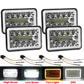 AMUNIESUN 4x6 halo headlights front view for trucks and cars, improves nighttime visibility