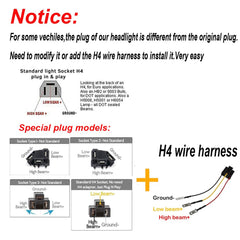 AMUNIESUN high beam and low beam setup for crisp road lighting