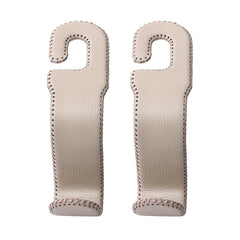 AMVOYOA leather car hook headrest beige: easy access and clutter-free seats.