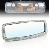 AMZAUTO bling rearview mirror with rhinestones edge to elevate interior