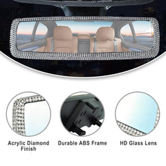 AMZAUTO panoramic wide-angle view rearview mirror for better visibility