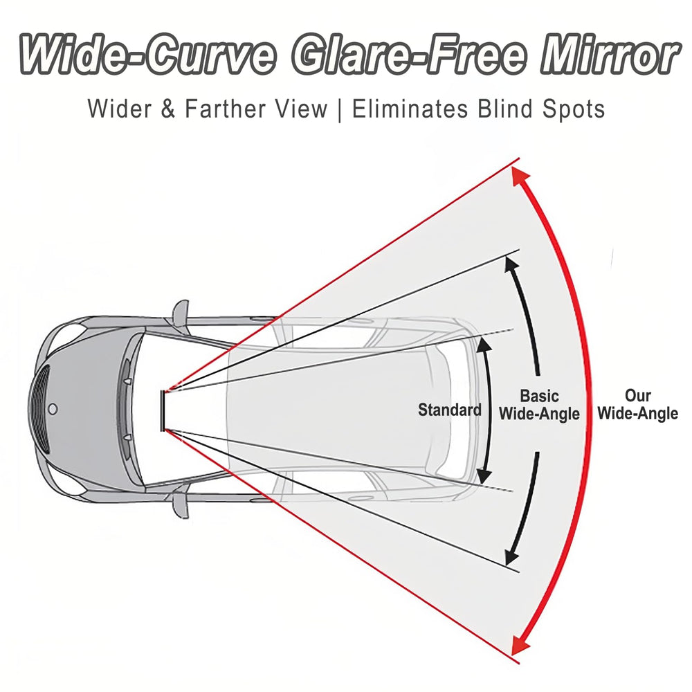 AMZAUTO real glass anti-glare mirror reduces night glare