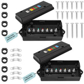 Anayguto 7-way junction box color-coded studs for easy wiring.