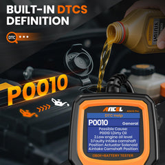 ANCEL AD410 PRO battery health test identifies weak battery early