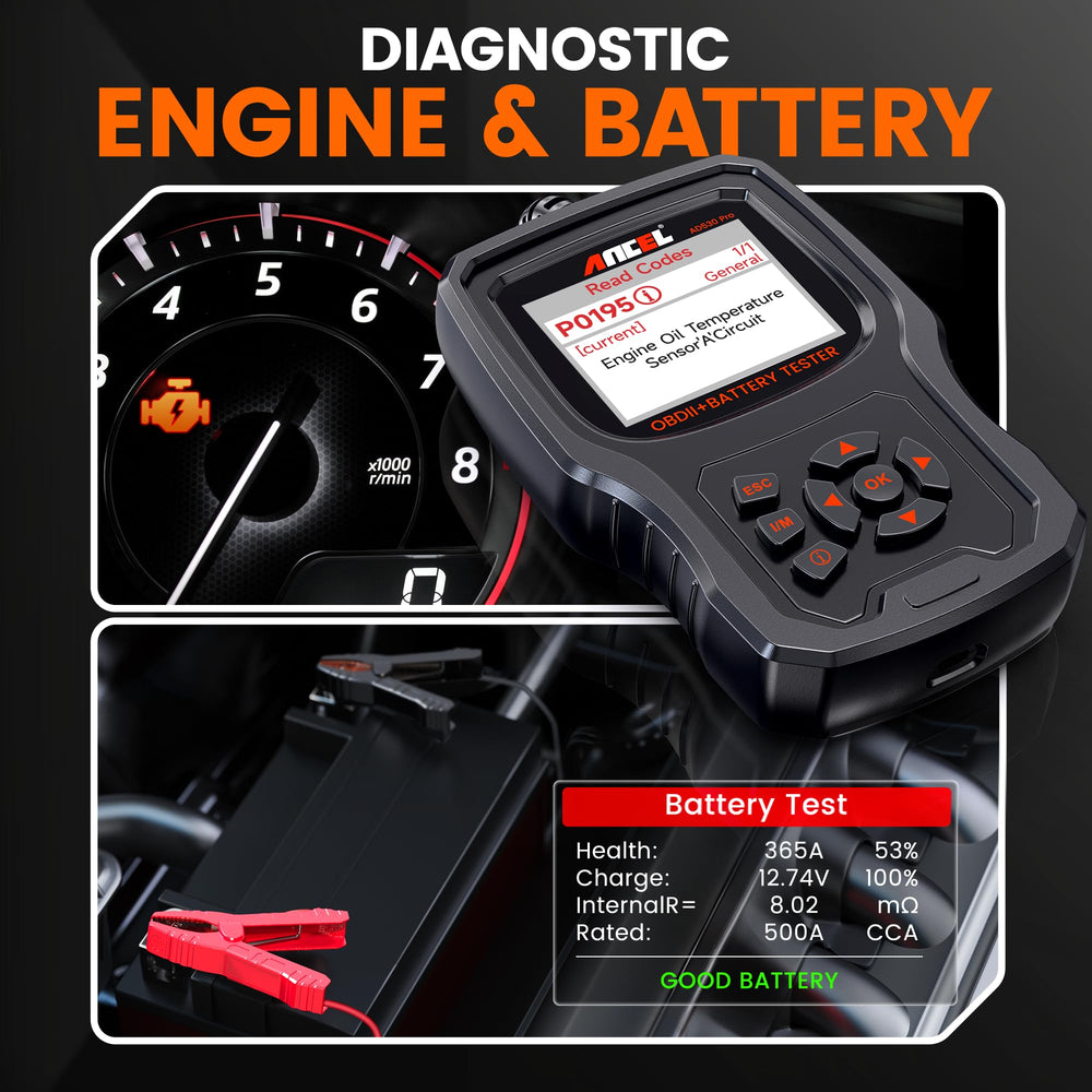 ANCEL AD530 PRO insulated clamps ensure safe battery connections