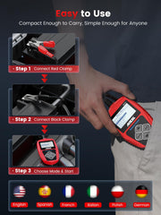 ANCEL BA101 supports Flooded, AGM, GEL, and EFB battery types