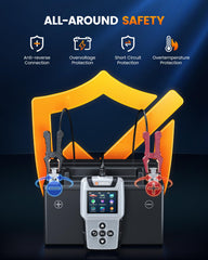 ANCEL BA101 Plus safety protections during battery testing.