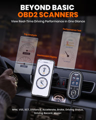 ANCEL BD330 HUD mode displaying key data on the windshield.