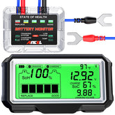 ANCEL BM200 PRO display shows real-time voltage, temperature, and health percentage for quick vehicle checks.