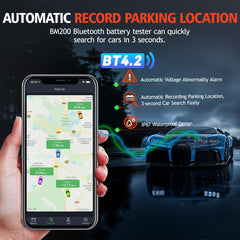 ANCEL BM200-US app interface provides real-time battery status