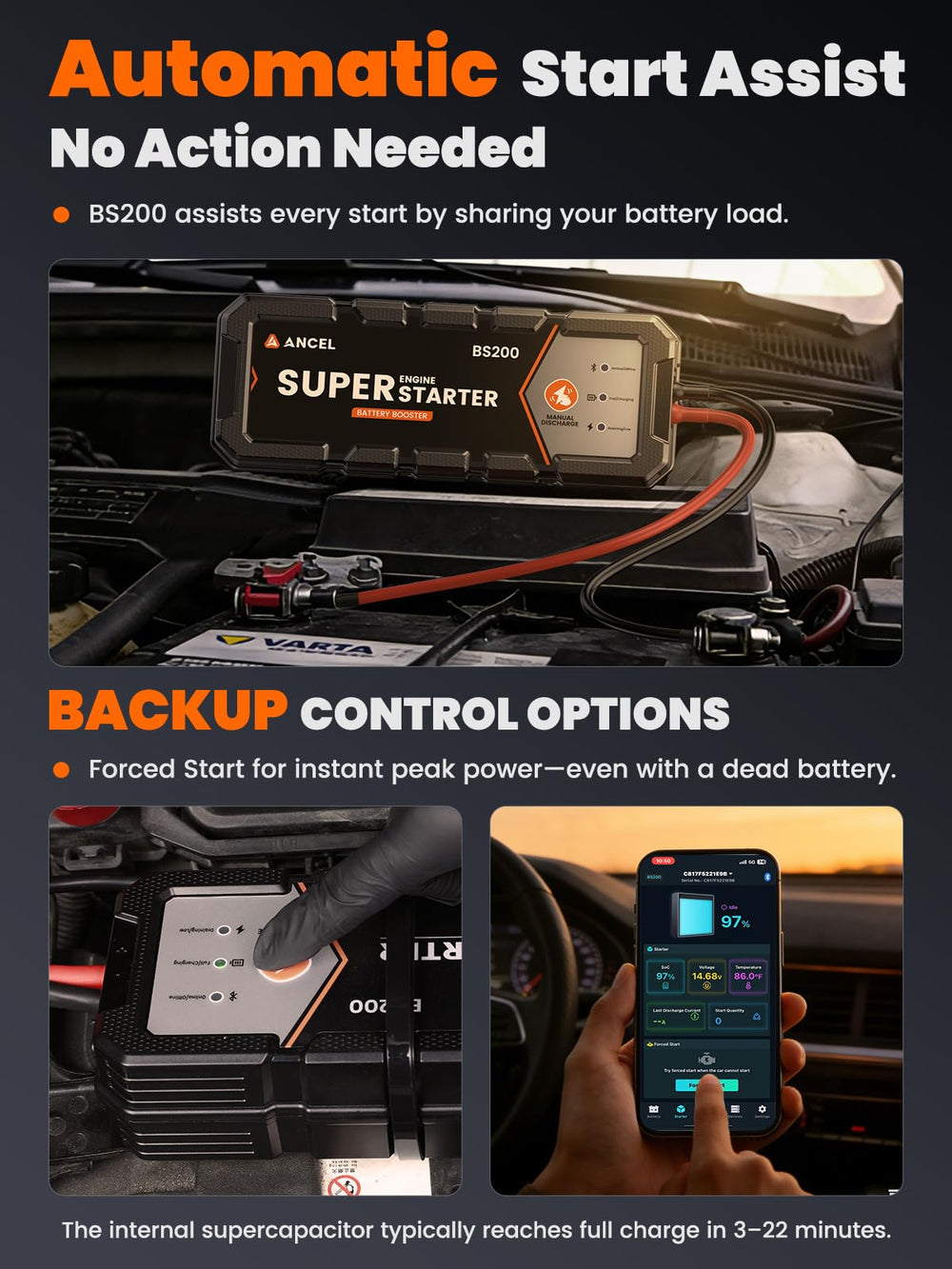 ANCEL BS200 automatic maintainer operates without manual intervention