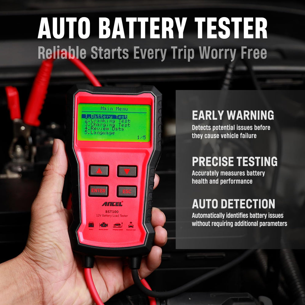 ANCEL BST100 supports multiple 12V battery types for versatile vehicle maintenance.