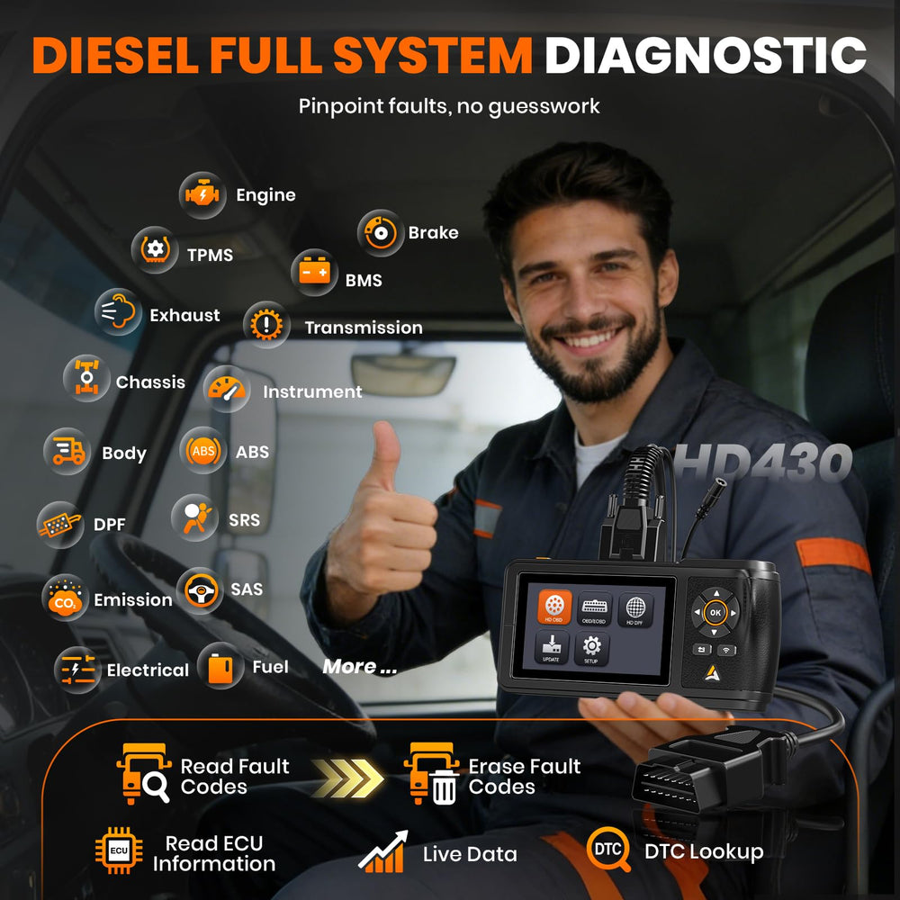 ANCEL HD430 hardware with 4.3 inch display and compact design