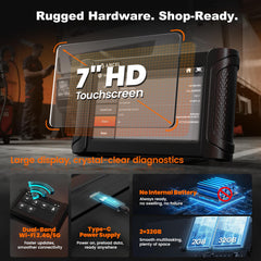 ANCEL HD7000 Elite 7-inch touchscreen delivers responsive control.