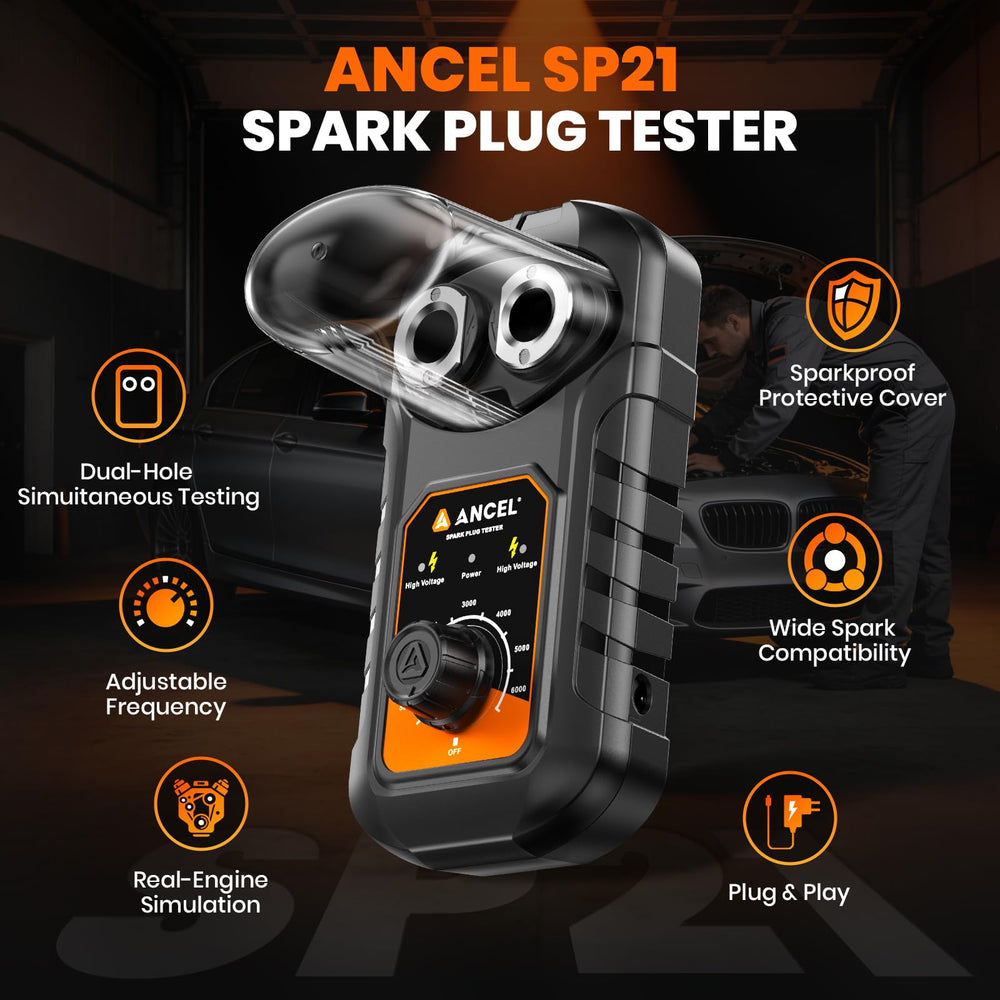 ANCEL SP21 RPM adjustment allows realistic ignition testing for accurate performance checks.