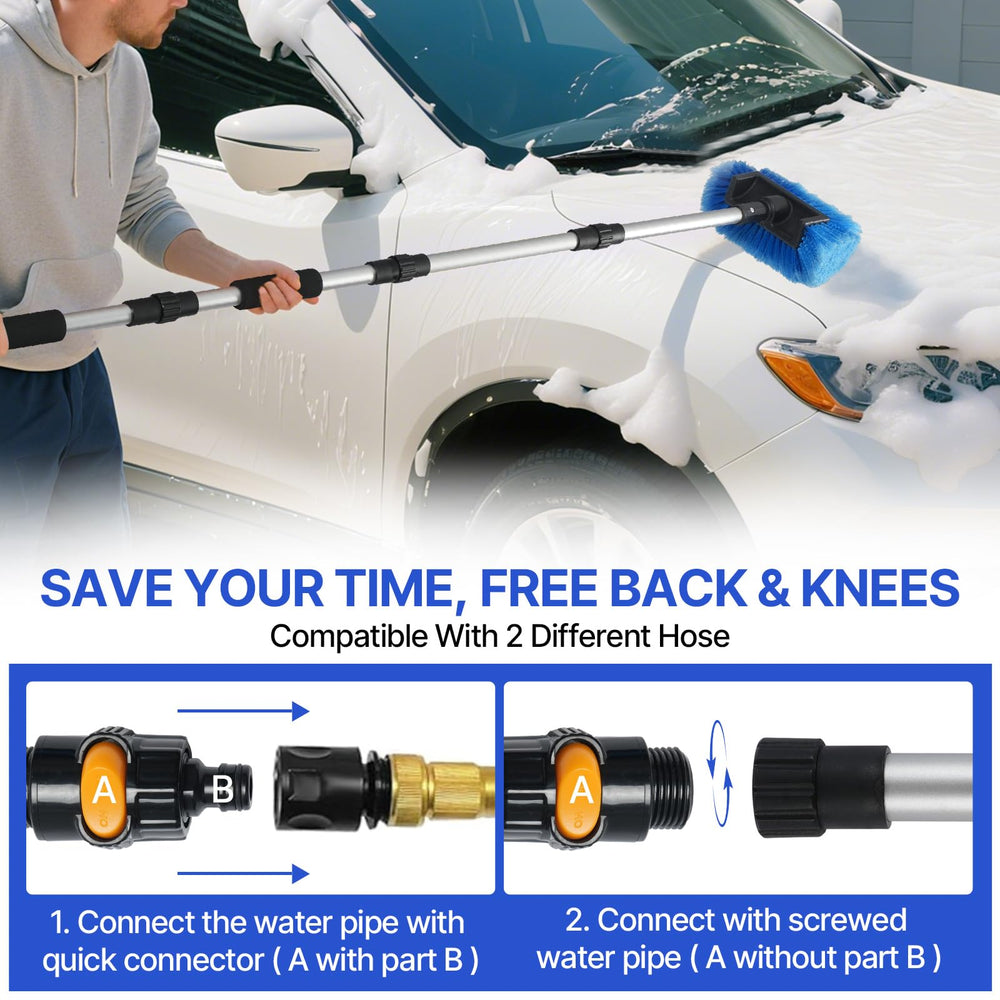 ANCLO car wheel brush with soft bristles for crevices and rims