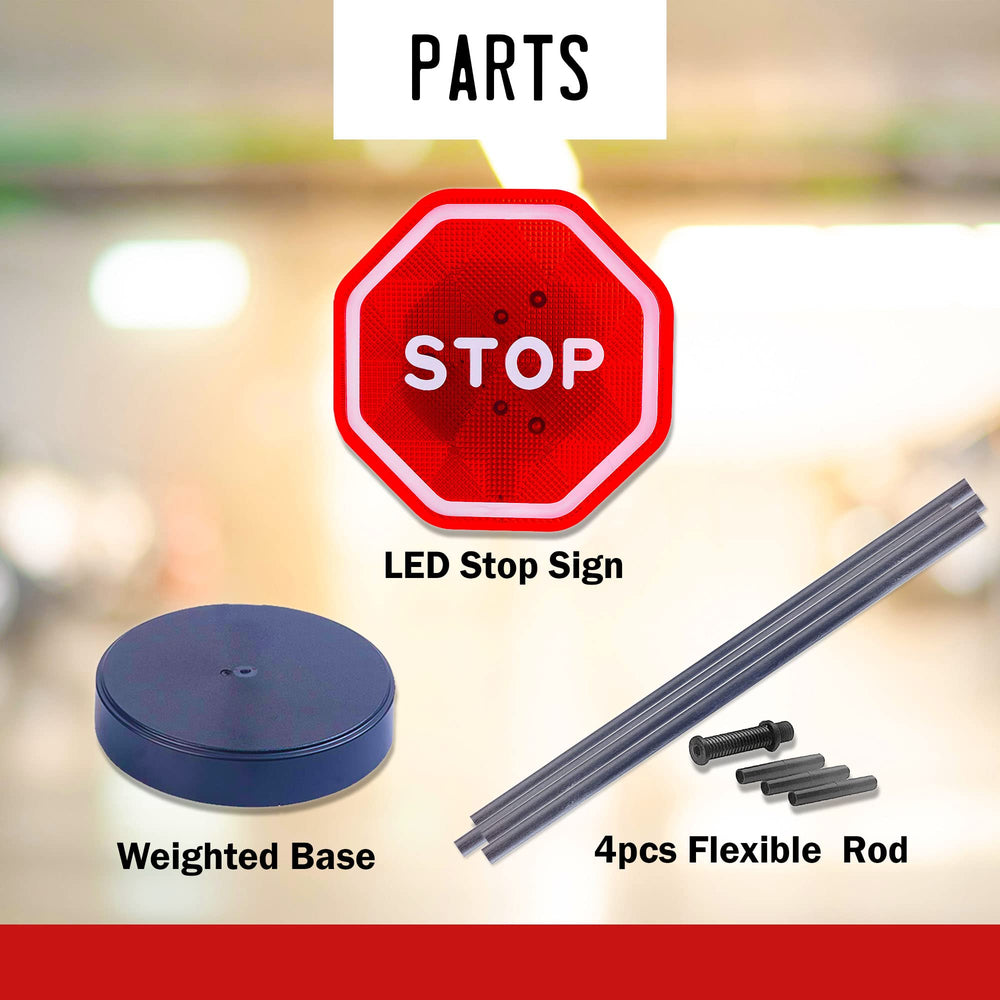 Andalus Brands adjustable-height stop sign fits most vehicle heights up to 53 inches.