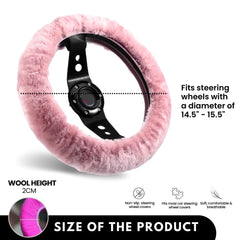 Andalus Brands fluffy steering wheel cover close-up showcases luxurious texture